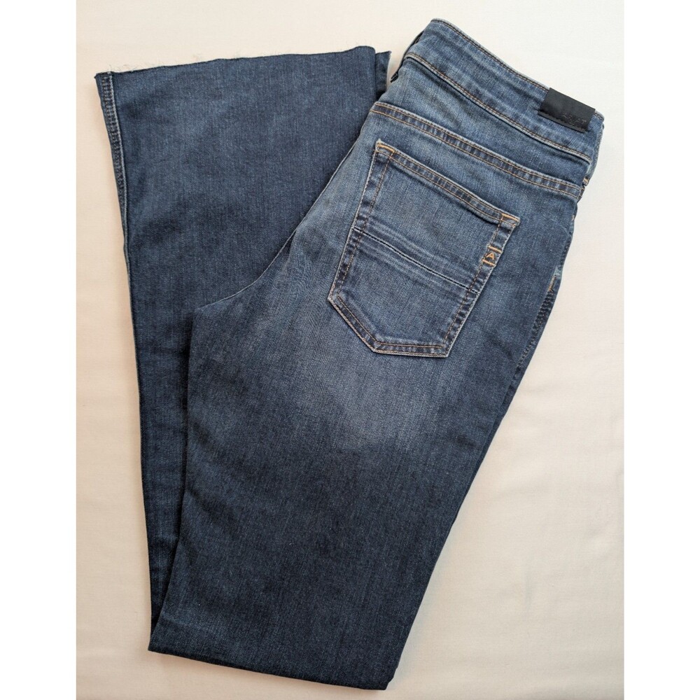 Ariat Italian High Rise Flare Jeans 29R Western Cowgirl Boho Festival Raw Hem